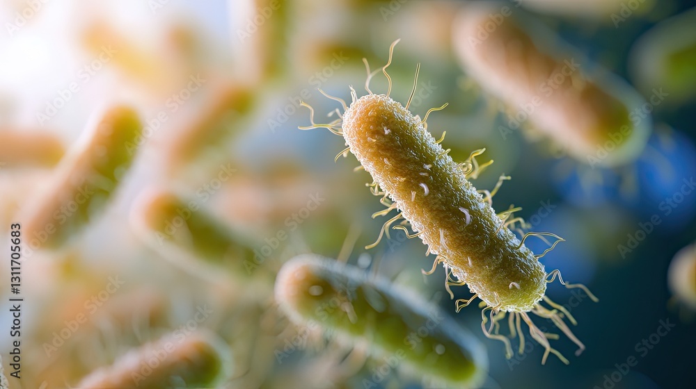Microscopic organism, Detailed close-up of bacteria or similar lifeform Microscopic organism, Detailed close-up of bacteria or similar lifeform