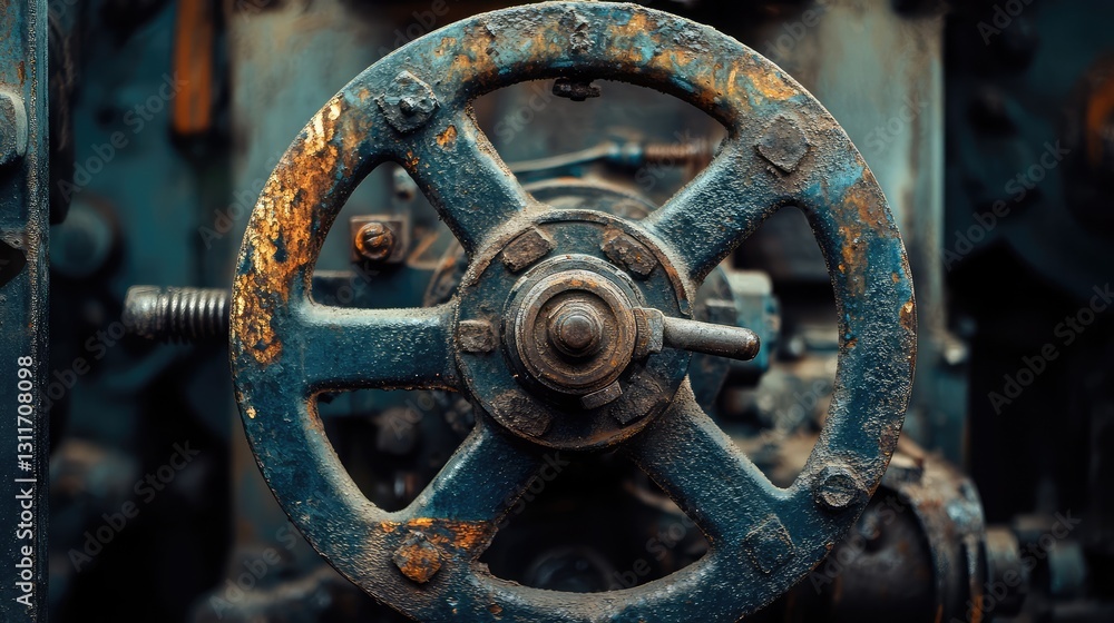 Rusted metal levers and cranks from an abandoned factory machine, set against a dark and moody backdrop with empty space. Rusted metal levers and cranks from an abandoned factory machine, set against a dark and moody backdrop with empty space.