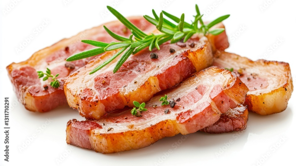 Crispy Fried Bacon with Rosemary Sprigs Crispy Fried Bacon with Rosemary Sprigs