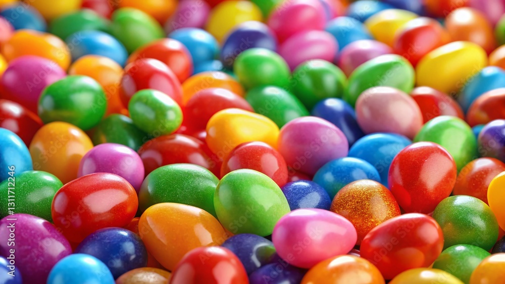 Vibrant Jelly Bean Macro Photography: Colorful Candy Background Texture Vibrant Jelly Bean Macro Photography: Colorful Candy Background Texture