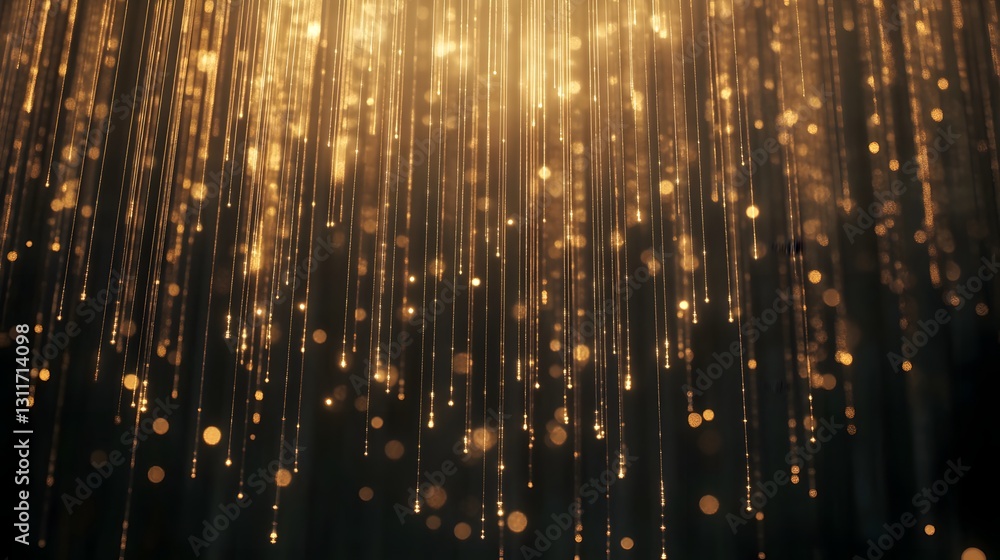 Golden Light Strings Cascading Downward Golden Light Strings Cascading Downward