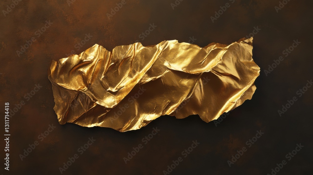 Obraz premium Shimmering Gold Foil Texture with Realistic Wrinkles