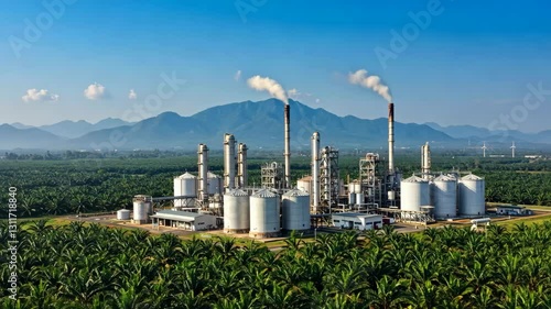 Wallpaper Mural A biodiesel production facility using palm oil as a biofuel source, showcasing renewable energy production and sustainable practices for diesel fuel. Torontodigital.ca