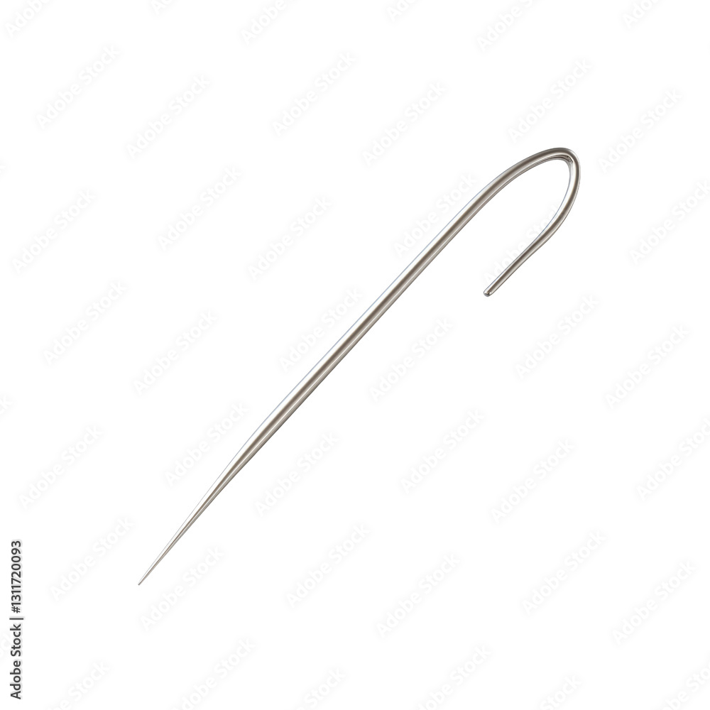 Close-up of a Single Stainless Steel Crochet Hook Close-up of a Single Stainless Steel Crochet Hook