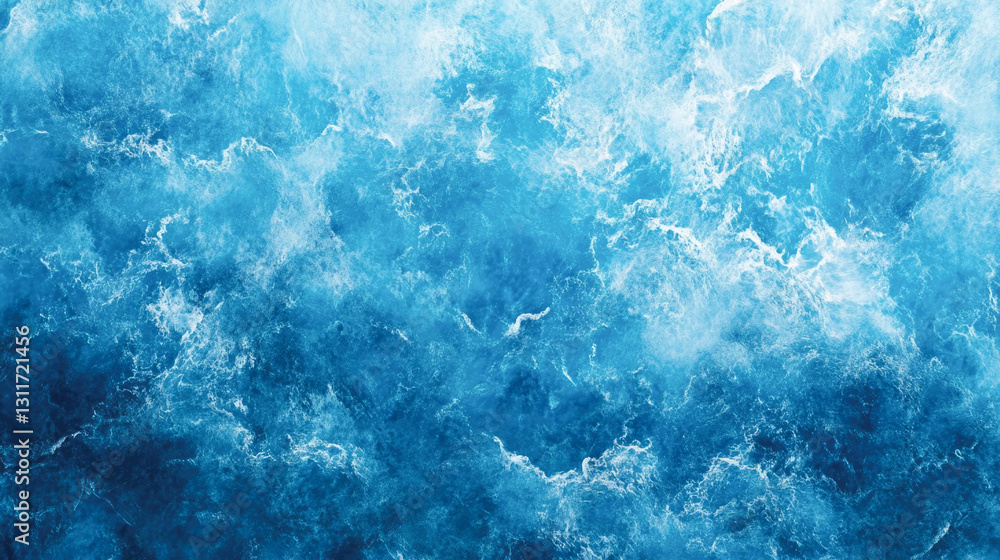 Fototapeta premium Turbulent ocean waves with dynamic blue water texture