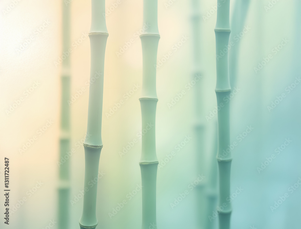 Bamboo stalks with soft pastel background. Zen and tranquility concept for design and decor Bamboo stalks with soft pastel background. Zen and tranquility concept for design and decor