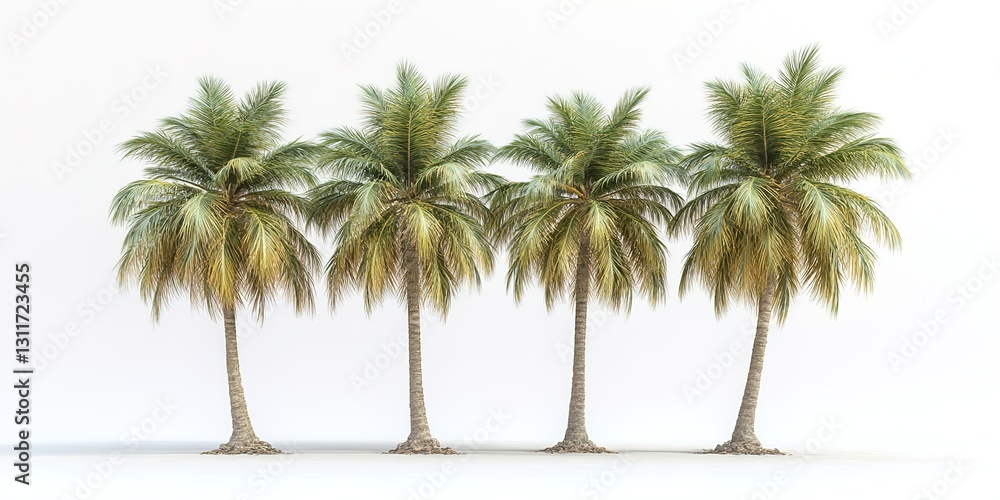 Fototapeta premium Coconut palm tree isolated on white background. 