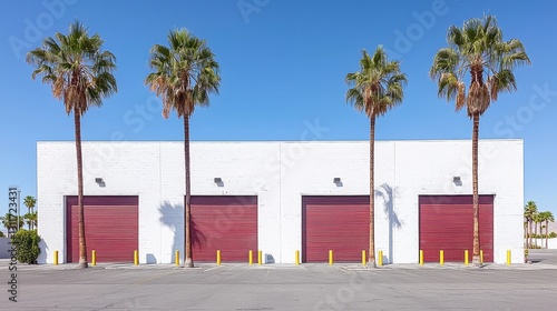 Wallpaper Mural Desert Facade with Palm Trees Torontodigital.ca