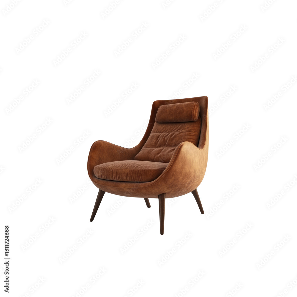 Modern Brown Leather Armchair, Comfortable Lounge Chair for Living Room Modern Brown Leather Armchair, Comfortable Lounge Chair for Living Room