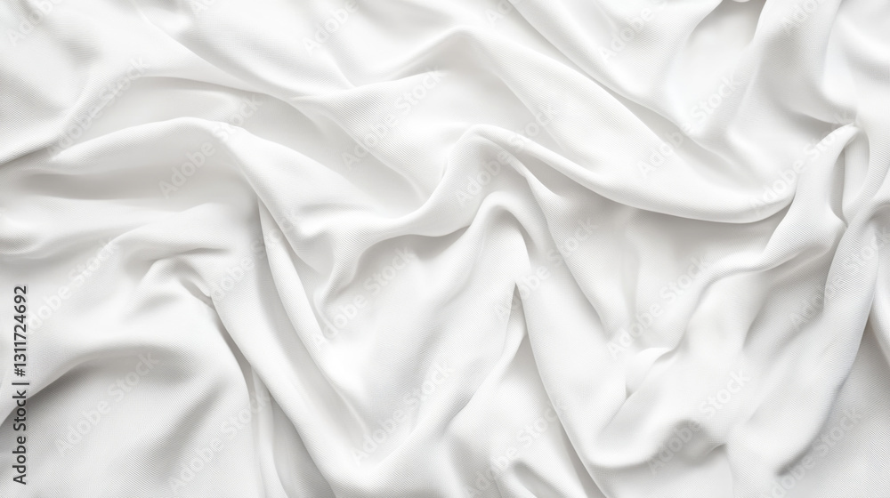 Obraz premium Seamless flowing white fabric texture with elegant folds and soft waves