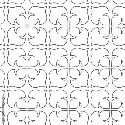 Abstract geometric pattern with squares, crosses, stripes, lines. Seamless vector background. White and black ornament. Modern reticulated graphic design.