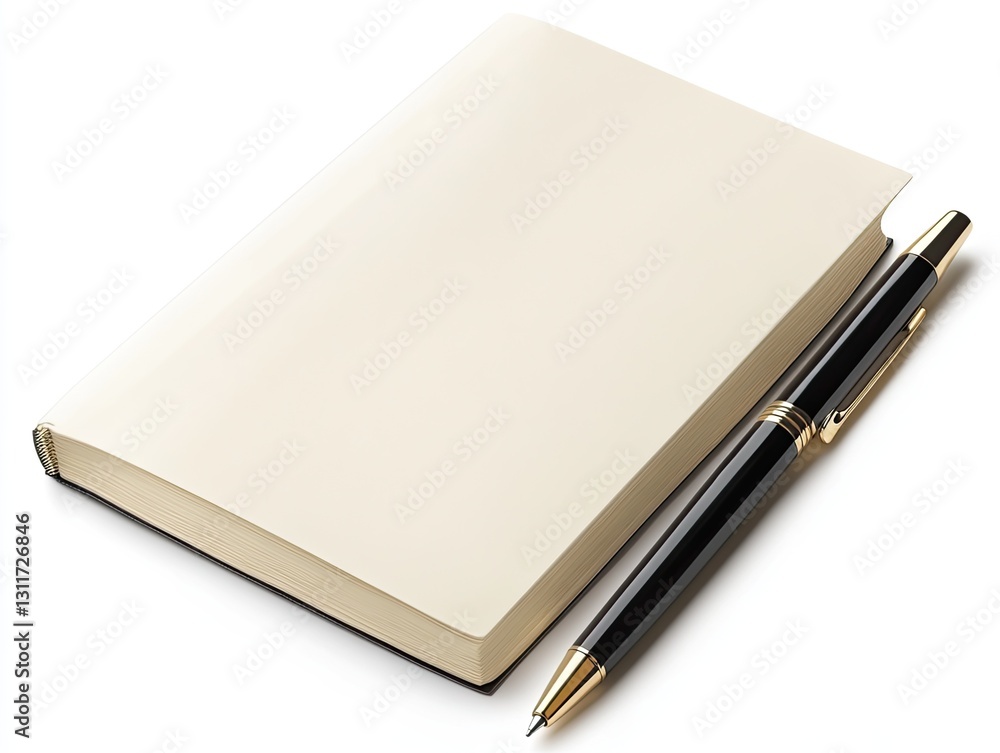 Elegant journal with a classic pen, poised for inspiration and creativity Elegant journal with a classic pen, poised for inspiration and creativity