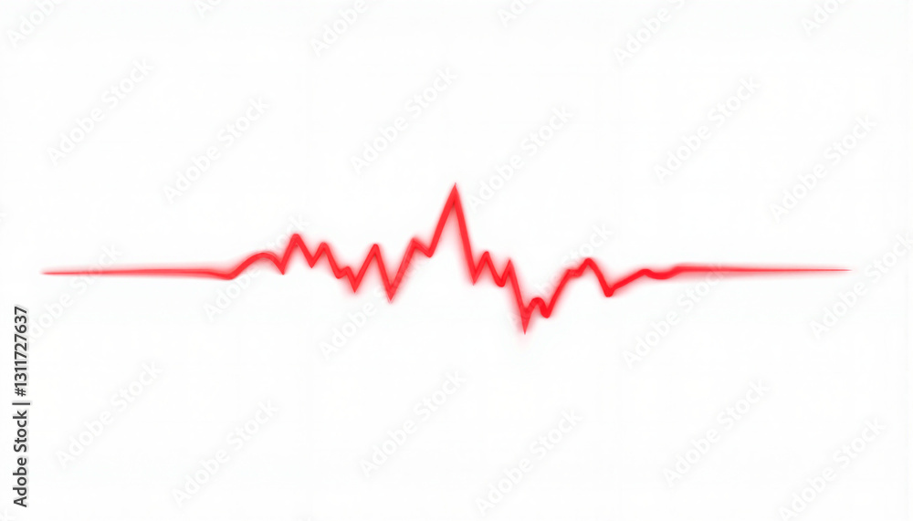 Naklejka premium Heartbeat line on white background