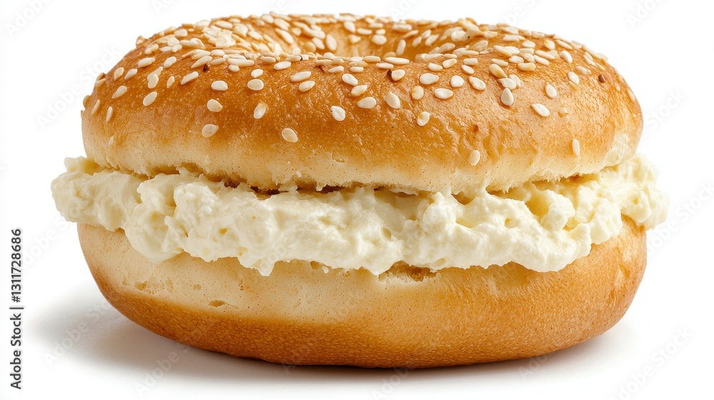 Sesame Bagel with Cream Cheese Filling Sesame Bagel with Cream Cheese Filling