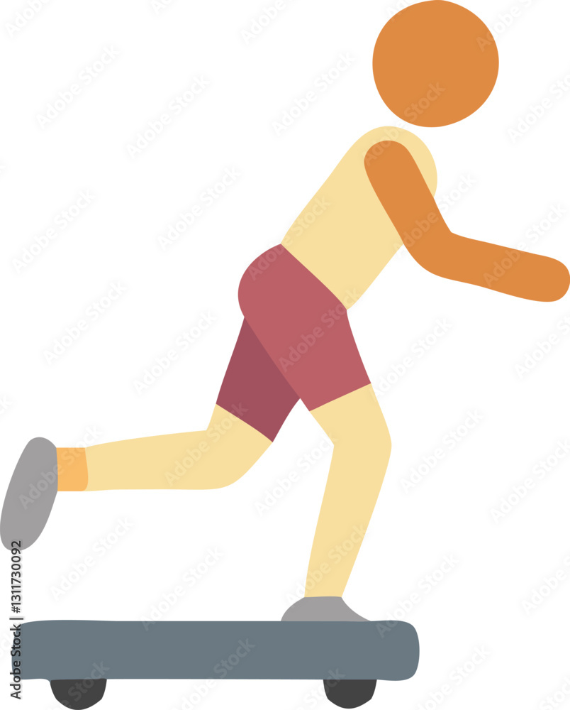 Active Person Exercising on a Treadmill Active Person Exercising on a Treadmill