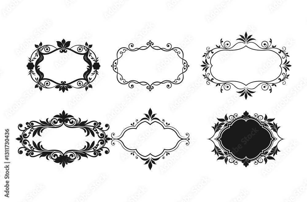 Elegant Black and White Decorative Frames Collection Elegant Black and White Decorative Frames Collection