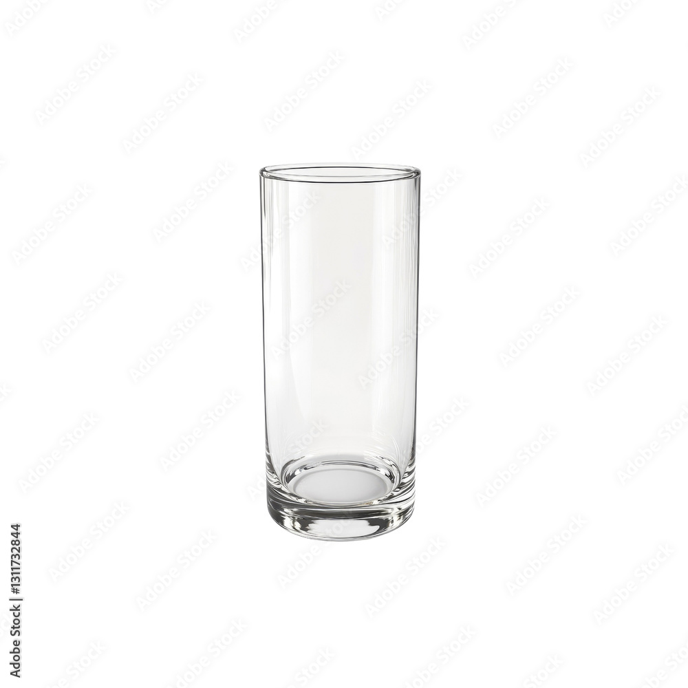 Empty Cylindrical Glass on White Background Empty Cylindrical Glass on White Background