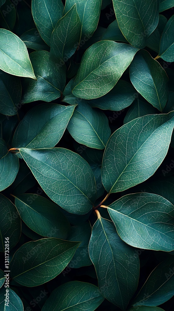 Obraz premium Lush Green Leaves, Nature Background