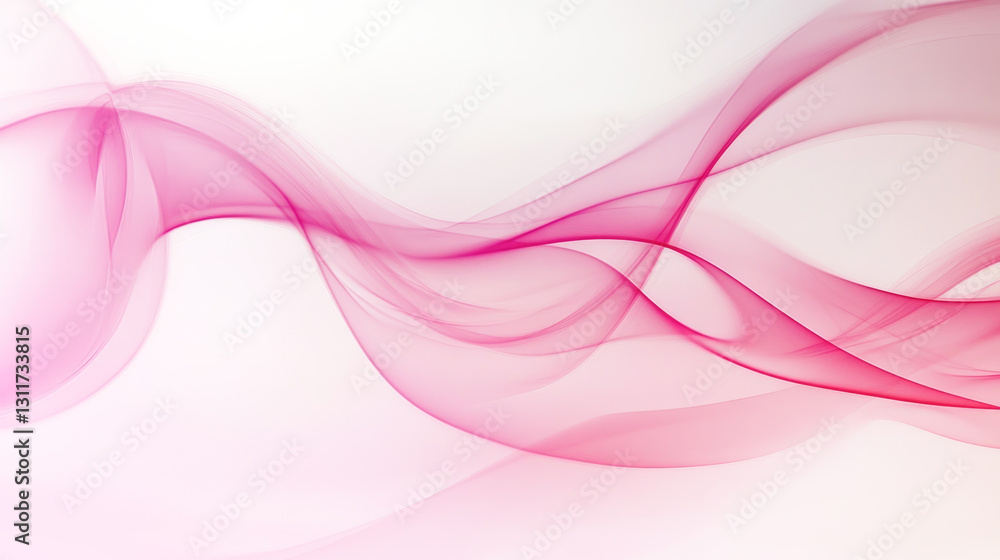 Fototapeta premium Pink abstract flowing wave pattern on soft white background