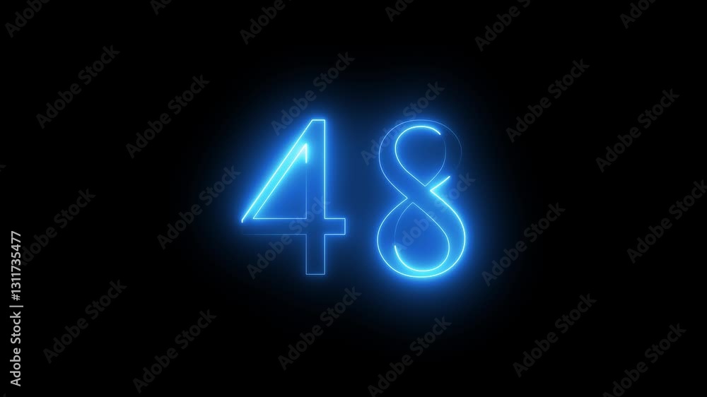 Neon number 48 with alpha channel, neon numbers, number forty seven Neon number 48 with alpha channel, neon numbers, number forty seven