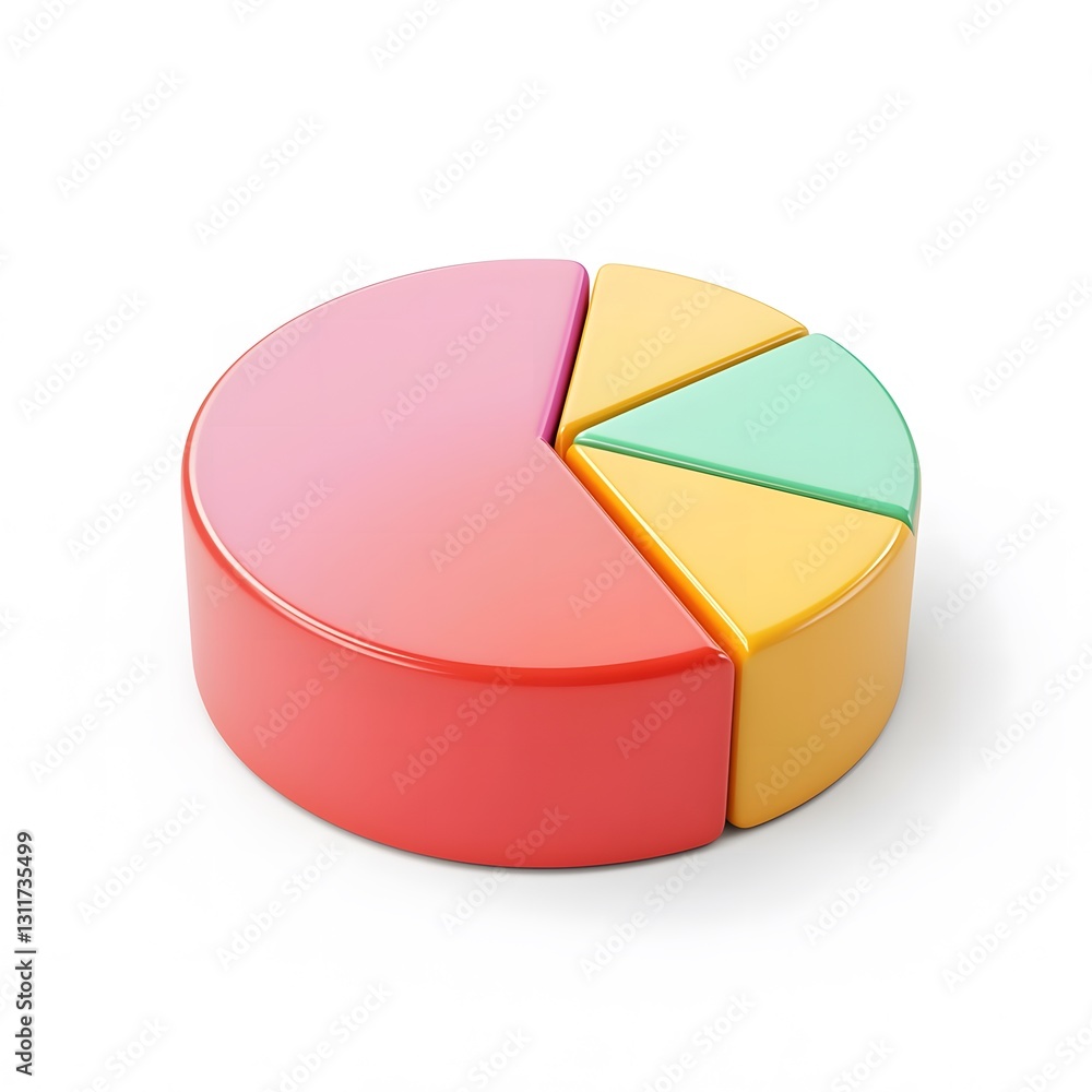 Obraz premium Colorful pie chart visualizing data distribution office setting infographic design bright environment aerial view data analysis