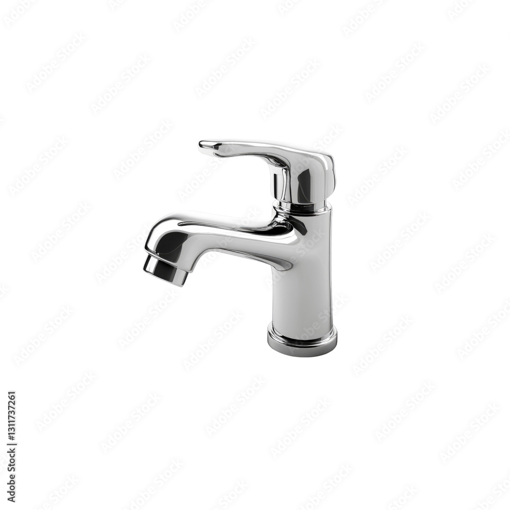 Modern Chrome Bathroom Sink Faucet - Close-up Studio Shot Modern Chrome Bathroom Sink Faucet - Close-up Studio Shot