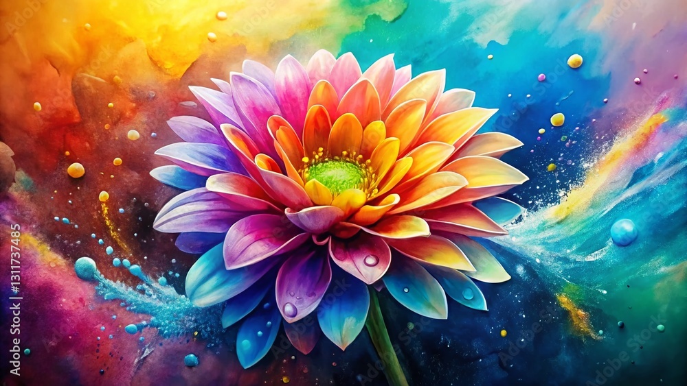 Obraz premium Vibrant Watercolor Flower Textures: Eye-Catching Sports Website Layouts