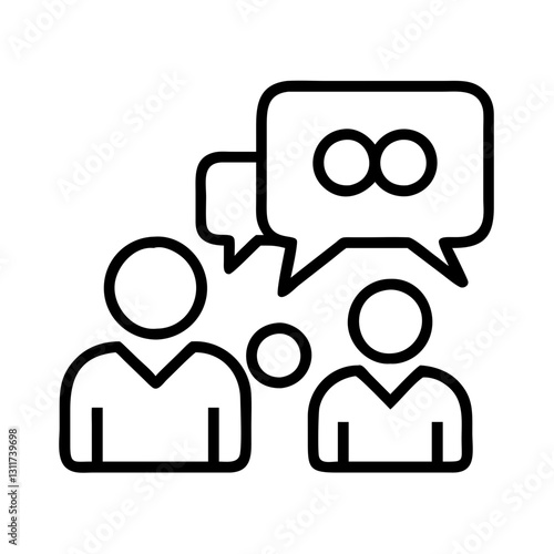 family chat icon, family chat line art - simple line art of family chat, perfect for family chat logos and icons