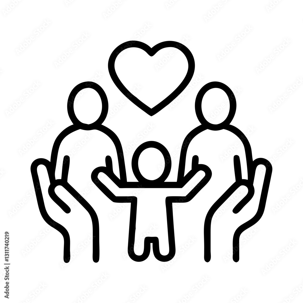 family support icon, family support line art - simple line art of family support, perfect for family support logos and icons family support icon, family support line art - simple line art of family support, perfect for family support logos and icons