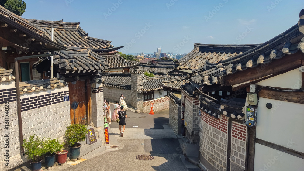 Traditional Hanok Houses in Bukchon Hanok Village, Seoul Traditional Hanok Houses in Bukchon Hanok Village, Seoul