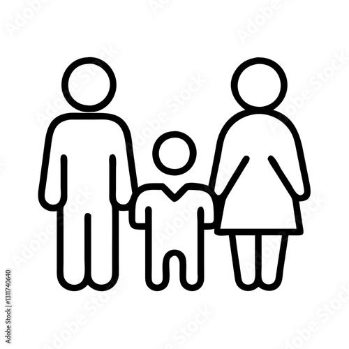 generational family icon, generational family line art - simple line art of generational family, perfect for generational family logos and icons