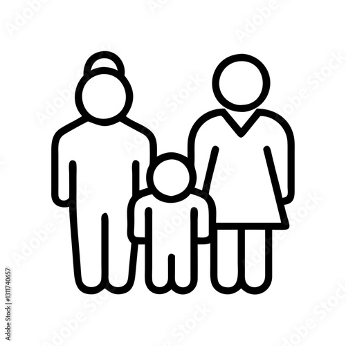 generational family icon, generational family line art - simple line art of generational family, perfect for generational family logos and icons