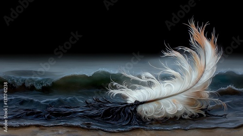 Abstract environmental pollution impact ocean shore art scene climate change reflection close-up view nature's beauty