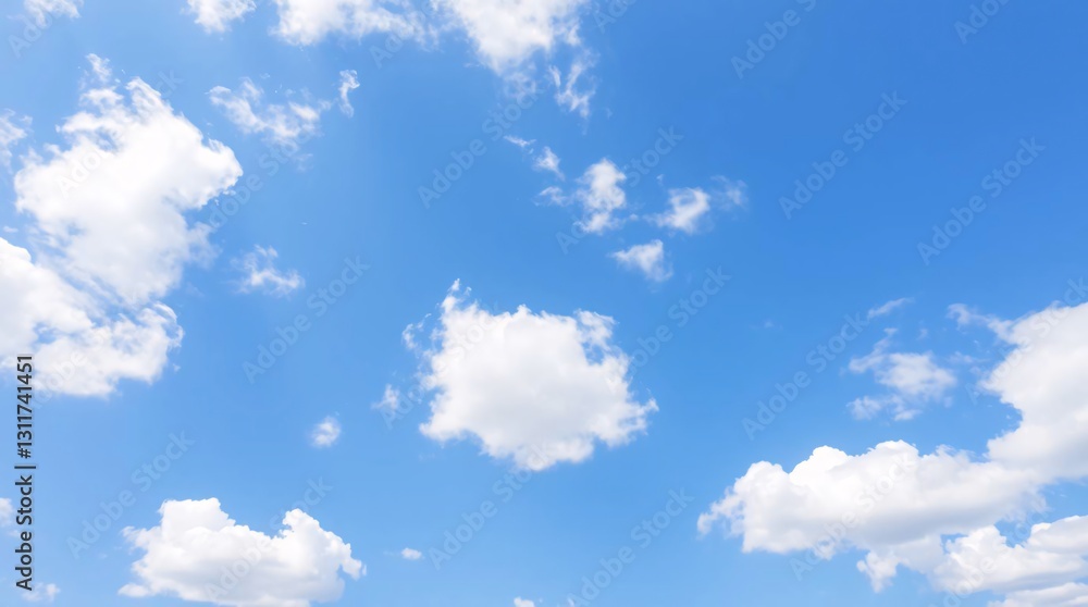 Clear Blue Sky with Scattered Cumulus Clouds Clear Blue Sky with Scattered Cumulus Clouds