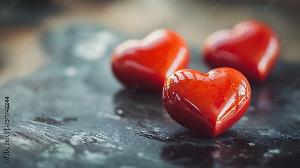 Fototapeta premium red Heart shapes for valentines day background.