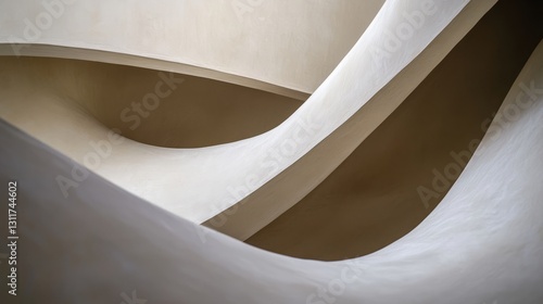 Minimalist architectural style of architecture, showing a pure and shocking b...