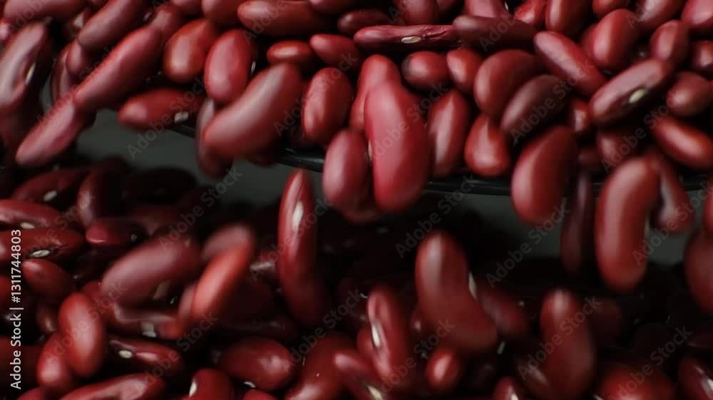 Close-Up of Red Kidney Beans Pour Slow Motion. Close-Up of Red Kidney Beans Pour Slow Motion.