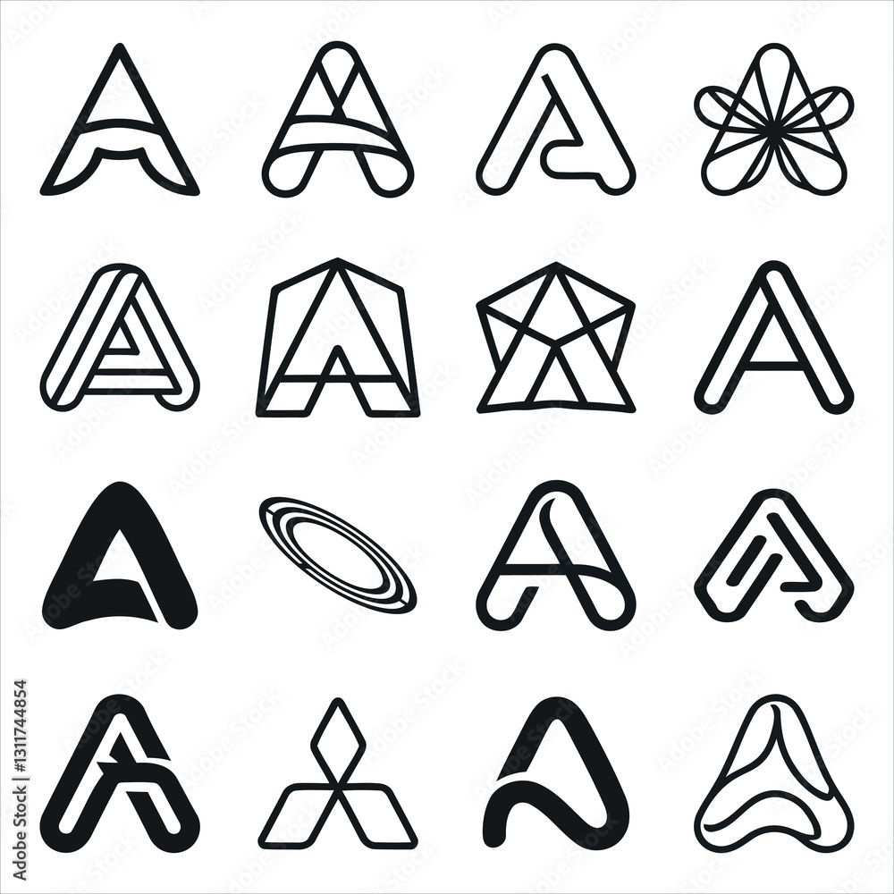 set of triangle icons set of triangle icons