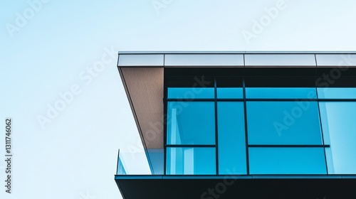 Minimalist architectural style of architecture, showing a pure and shocking b...