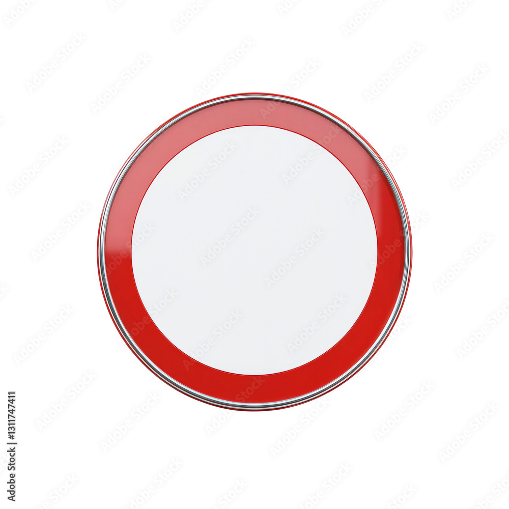 Blank Red Circle Traffic Sign Template - Isolated on White Background Blank Red Circle Traffic Sign Template - Isolated on White Background