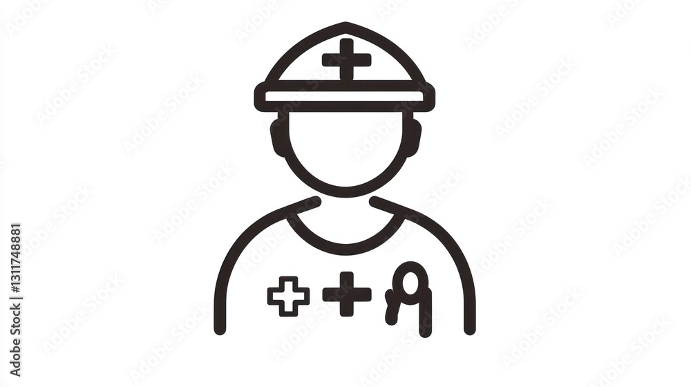 Simple Line Art Medical Professional Icon Simple Line Art Medical Professional Icon