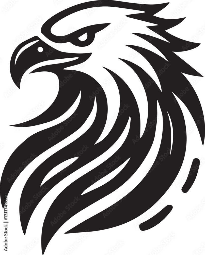 Obraz premium black eagle head vector, eagle head silhouette vector, eagle head logo vector, eagle head vector icon, eagle silhouette vector isolated on white background