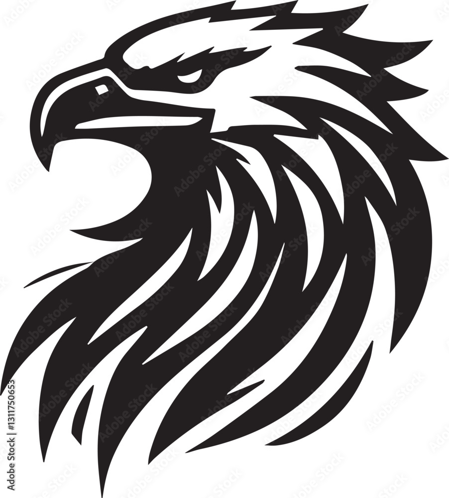 Obraz premium black eagle head vector, eagle head silhouette vector, eagle head logo vector, eagle head vector icon, eagle silhouette vector isolated on white background