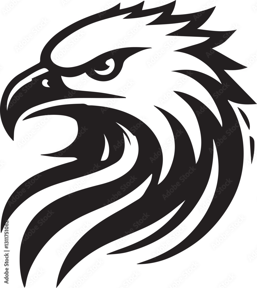 Obraz premium black eagle head vector, eagle head silhouette vector, eagle head logo vector, eagle head vector icon, eagle silhouette vector isolated on white background