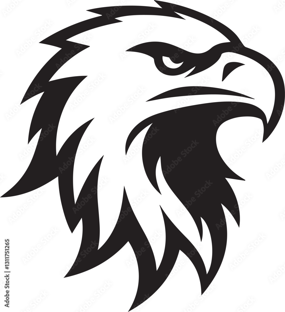 Obraz premium black eagle head vector, eagle head silhouette vector, eagle head logo vector, eagle head vector icon, eagle silhouette vector isolated on white background