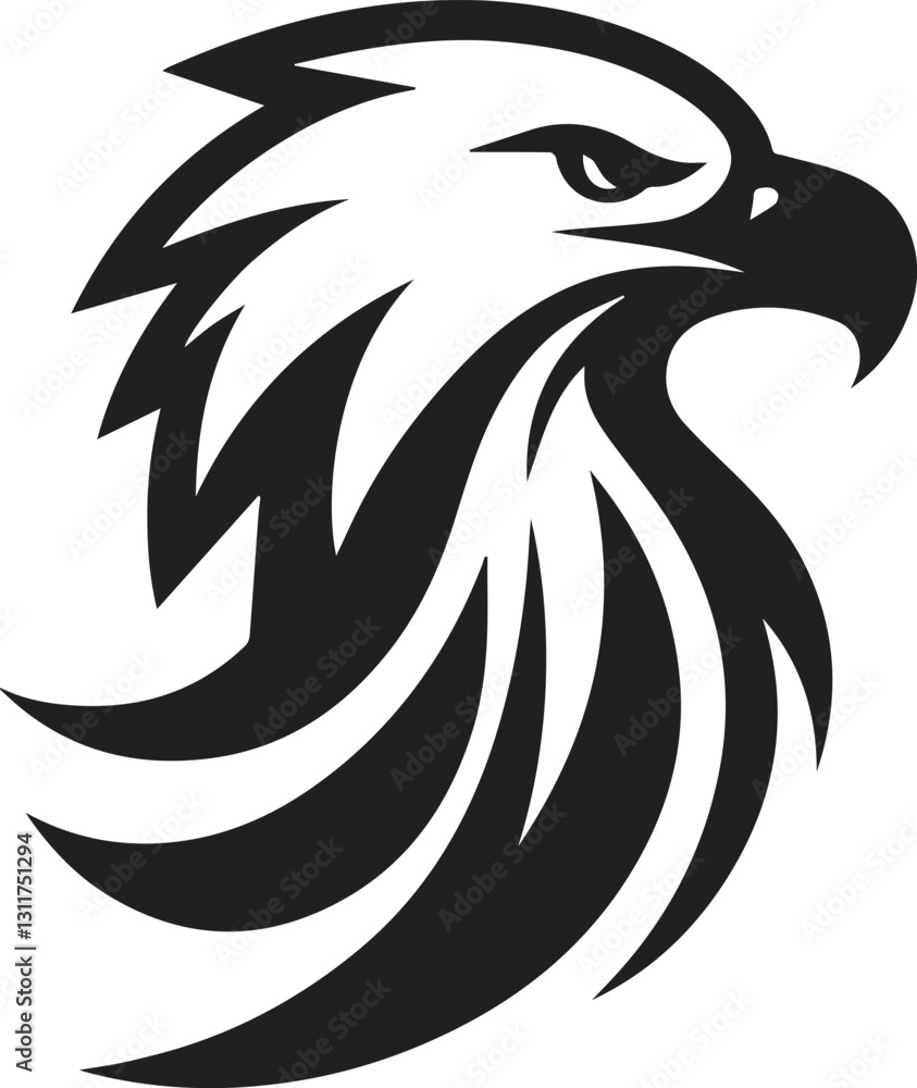 Obraz premium black eagle head vector, eagle head silhouette vector, eagle head logo vector, eagle head vector icon, eagle silhouette vector isolated on white background