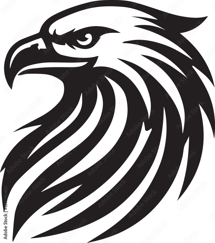 Obraz premium black eagle head vector, eagle head silhouette vector, eagle head logo vector, eagle head vector icon, eagle silhouette vector isolated on white background