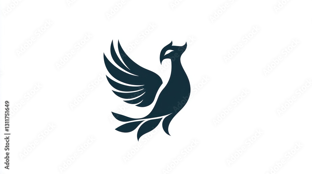 Obraz premium Stylized bird logo design, graphic, isolated on white