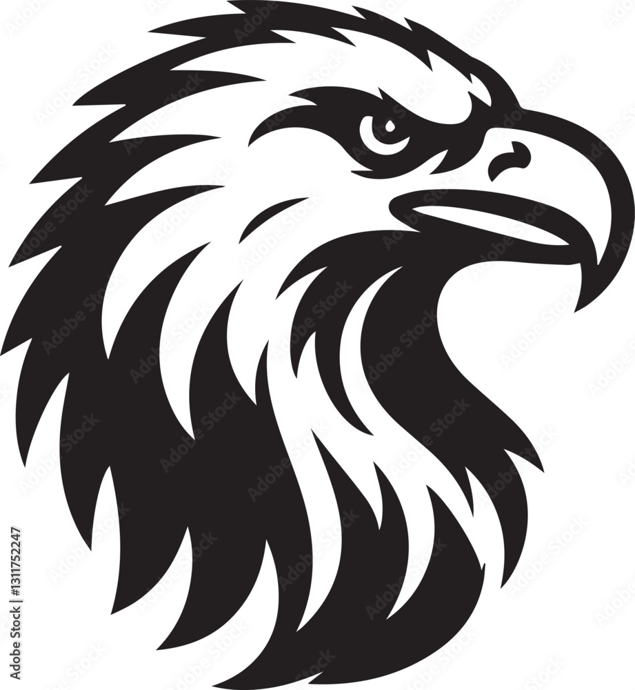 Obraz premium black eagle head vector, eagle head silhouette vector, eagle head logo vector, eagle head vector icon, eagle silhouette vector isolated on white background