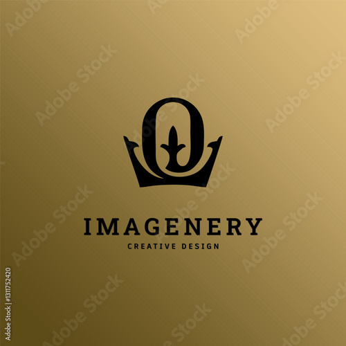 Letter O Logo Vector for Bussines or Branding, Luxury black gold, Minimal Style design for corporate sign. Initial O logo design template on dark background.